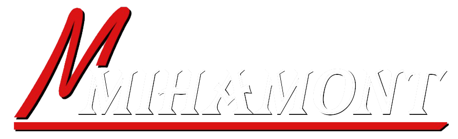 White logo of Mihamont trucking company